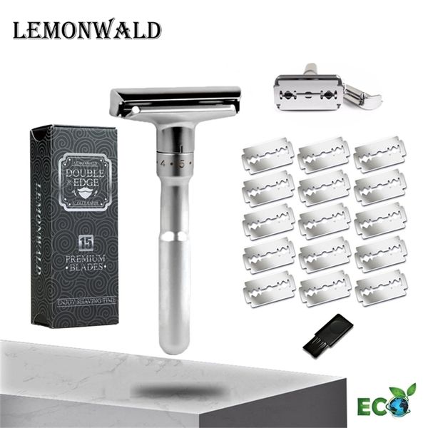 lemonwald adjustable safety razor double edge mens shaving mild to aggressive 1-6 file hair removal shaver it with 15 blades 220708
lemonwald adjustable safety razor double edge mens shaving mild to aggressive 1-6 file hair removal shaver it with 15 blades 220708