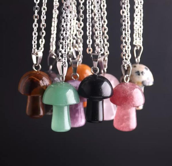 cute 2cm carving mushroom shape pendant reiki healing crystal tiger eye rose quartz opal aventurines necklace for women jewelry, Silver
cute 2cm carving mushroom shape pendant reiki healing crystal tiger eye rose quartz opal aventurines necklace for women jewelry, Silver