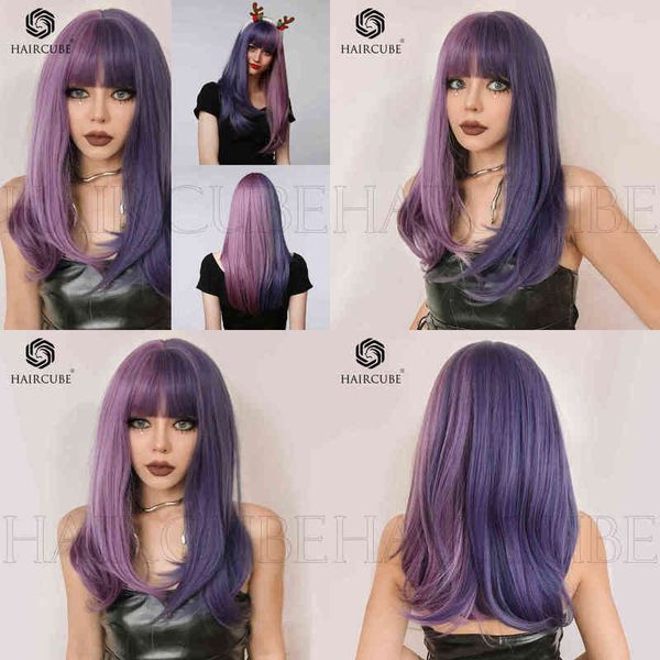 fashion wig female qi bangs purple contrast color yin yang head long straight hair elegant charming synthetic cover 220527, Black
fashion wig female qi bangs purple contrast color yin yang head long straight hair elegant charming synthetic cover 220527, Black