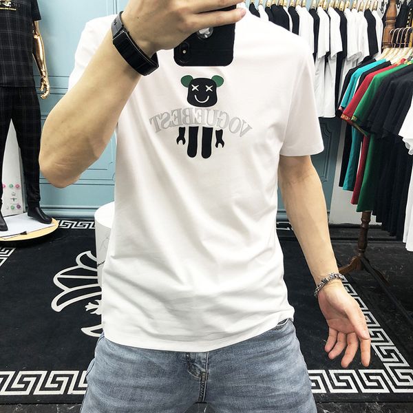 2022 summer new trend young men's t-shirts simple design cartoon logo embroidered short sleeve mercerized cotton round neck violent bea, White;black
2022 summer new trend young men's t-shirts simple design cartoon logo embroidered short sleeve mercerized cotton round neck violent bea, White;black