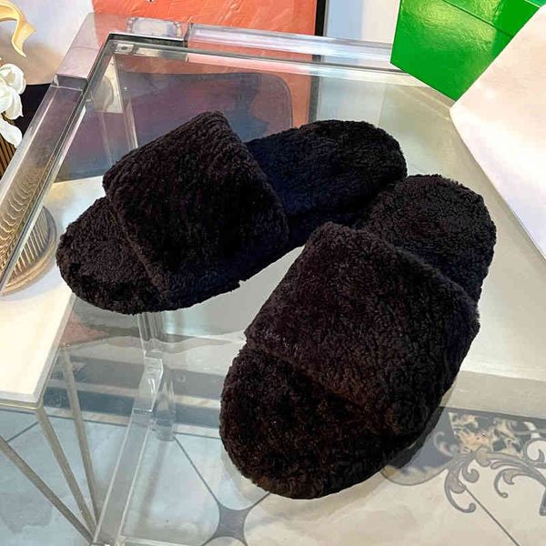 slippers autumn and winter new women's wool slippers concise fashion of the open foot flat shoes luxury brand comfortable warmth, Black
slippers autumn and winter new women's wool slippers concise fashion of the open foot flat shoes luxury brand comfortable warmth, Black