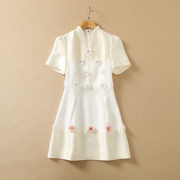 european and american women's summer 2022 new short sleeve v-neck splicing three-dimensional flowers fashionable slim dress, Black;gray
european and american women's summer 2022 new short sleeve v-neck splicing three-dimensional flowers fashionable slim dress, Black;gray