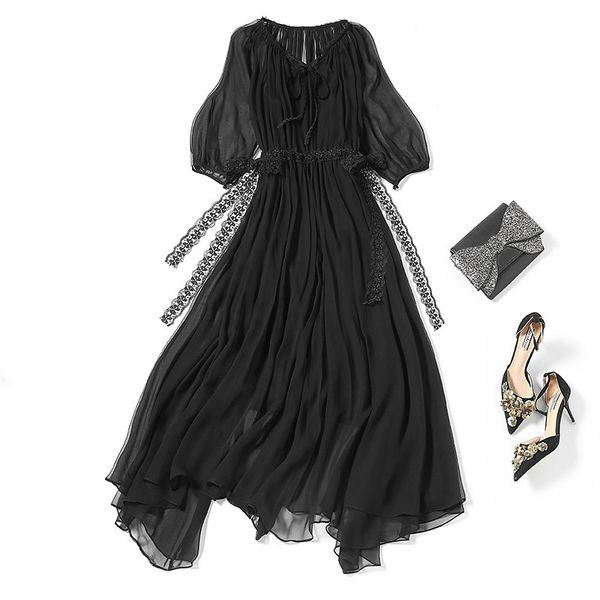 casual dresses summer irregular medium length skirt solid black short sleeve waist pullover silk dress 49pt, Black;gray
casual dresses summer irregular medium length skirt solid black short sleeve waist pullover silk dress 49pt, Black;gray