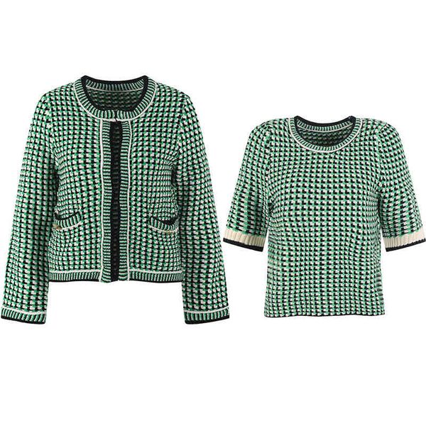 women's knits tees french style round neck short sleeve knitted cardigan women's clothing spring checkered color contrast kiv3, White
women's knits tees french style round neck short sleeve knitted cardigan women's clothing spring checkered color contrast kiv3, White