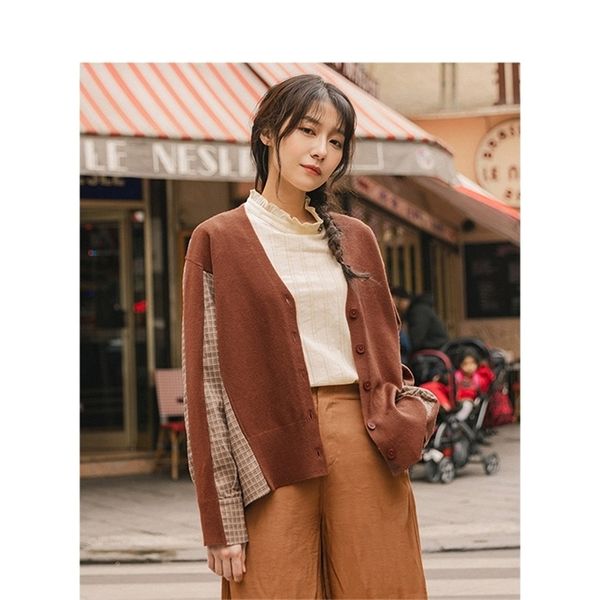 inman autumn arrival elegant v neck plaid patchwork cardigan sweater 201222, White;black
inman autumn arrival elegant v neck plaid patchwork cardigan sweater 201222, White;black