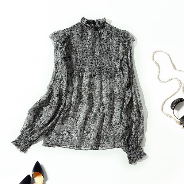 women's blouses & shirts spring south oil black pullover irregular long sleeve silk stand collar waist closing temperament mulberry sil, White
women's blouses & shirts spring south oil black pullover irregular long sleeve silk stand collar waist closing temperament mulberry sil, White
