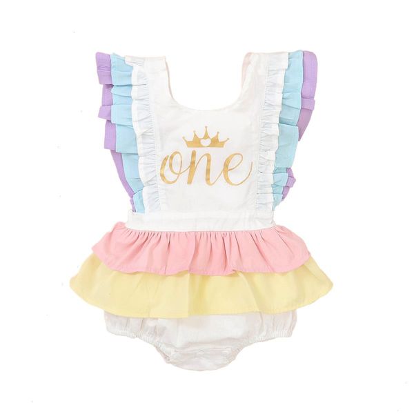 0-18m newborn baby rompers girls one birthday bodysuits ruffles short sleeve rainbow print jumpsuits, Blue
0-18m newborn baby rompers girls one birthday bodysuits ruffles short sleeve rainbow print jumpsuits, Blue
