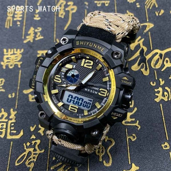 shiyunme men sports military watches luxury led digital quartz dual display chronograph waterproof relogio masculino 210310, Slivery;brown
shiyunme men sports military watches luxury led digital quartz dual display chronograph waterproof relogio masculino 210310, Slivery;brown