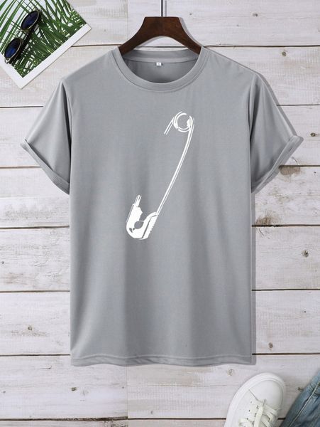 men pin print tee a0ta#, White;black