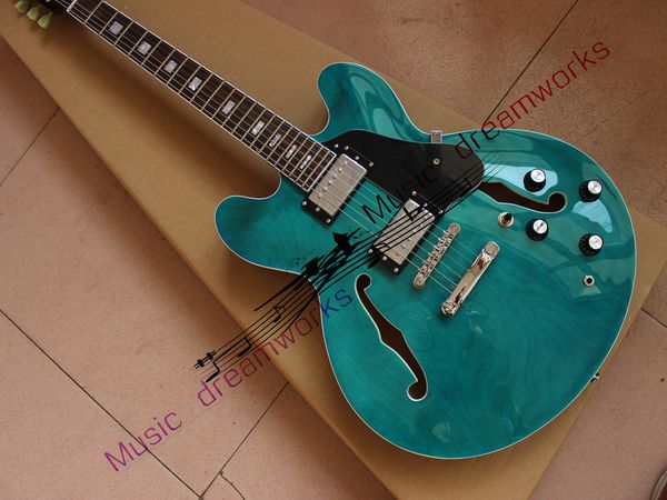 premium lake blue jazz guitar 335, f-hole semi-hollow guitar, metal hardware, custom support
premium lake blue jazz guitar 335, f-hole semi-hollow guitar, metal hardware, custom support