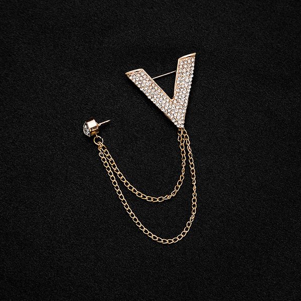 fashion simple letter pins brooches diamond multi-layer chain tassel brooch british suit simple pin jewelry couple models, Gray
fashion simple letter pins brooches diamond multi-layer chain tassel brooch british suit simple pin jewelry couple models, Gray