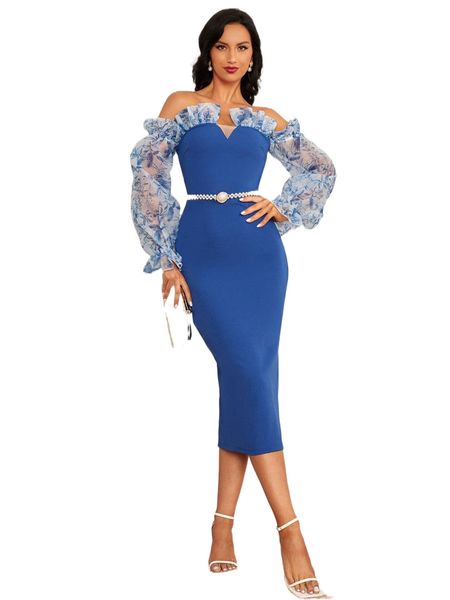 plant print off shoulder flounce sleeve bodycon dress without belt z0dt#, Black;gray
plant print off shoulder flounce sleeve bodycon dress without belt z0dt#, Black;gray
