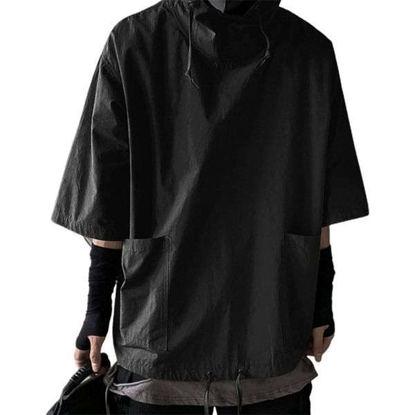 hooded t shirt men summer korean half sleeve pullover soft large pockets loose men tshirt streetwear 220607, White;black
hooded t shirt men summer korean half sleeve pullover soft large pockets loose men tshirt streetwear 220607, White;black