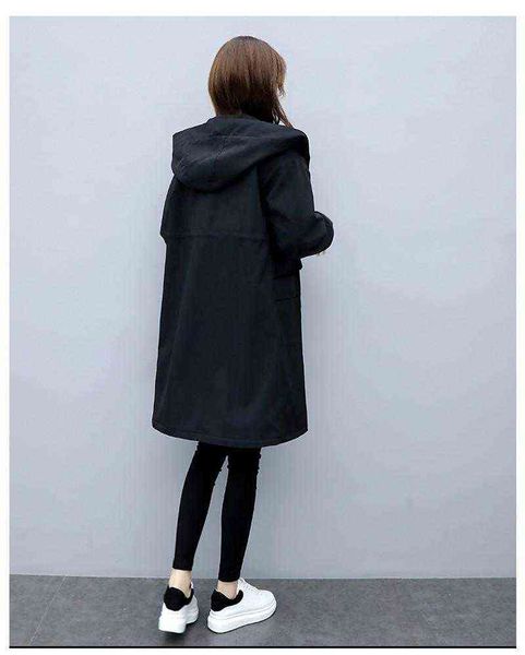 women's trench coats fashion hooded windbreaker mid-length 2021 autumn winter korean loose thin casual plus size long g672 t220809, Tan;black
women's trench coats fashion hooded windbreaker mid-length 2021 autumn winter korean loose thin casual plus size long g672 t220809, Tan;black