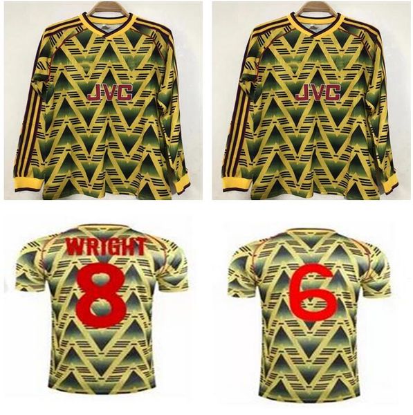 long sleeve 1991 1992 1993 ian wright tony adams cole retro soccer jersey rocastle dixon campbell merson smith classic vintage football shir, Black;yellow
long sleeve 1991 1992 1993 ian wright tony adams cole retro soccer jersey rocastle dixon campbell merson smith classic vintage football shir, Black;yellow