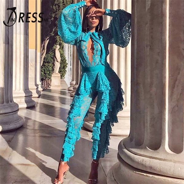 indressme women's bandage draped lace jumpsuit o neck full long sleeve new fashion bodycon vestido club party jumpsuit t200509, Black;white
indressme women's bandage draped lace jumpsuit o neck full long sleeve new fashion bodycon vestido club party jumpsuit t200509, Black;white