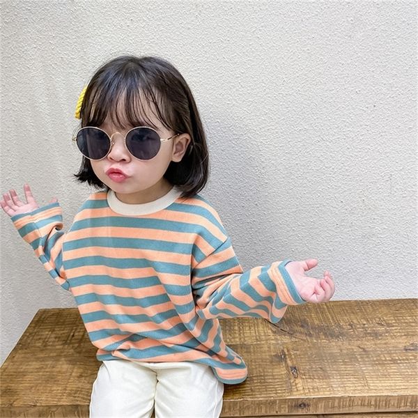autumn baby girls long sleeve loose striped sweatshirts kids cotton 3 colors all-match lj201128, Blue
autumn baby girls long sleeve loose striped sweatshirts kids cotton 3 colors all-match lj201128, Blue