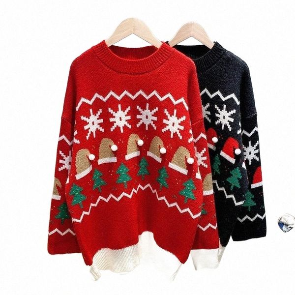 women's sweaters fashion print christmas sweater women 2021 simple o-neck long sleeve fall winter jumpers loose soft knitted sueter f9, White;black
women's sweaters fashion print christmas sweater women 2021 simple o-neck long sleeve fall winter jumpers loose soft knitted sueter f9, White;black
