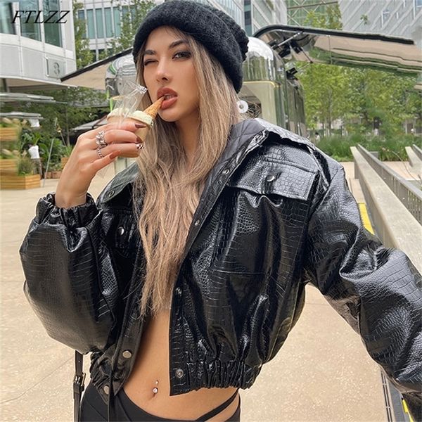 ftlzz spring autumn pu patent leather short jacket women moto bike faux leather coat streetwear warm cotton outwear chic female 220815, Black
ftlzz spring autumn pu patent leather short jacket women moto bike faux leather coat streetwear warm cotton outwear chic female 220815, Black