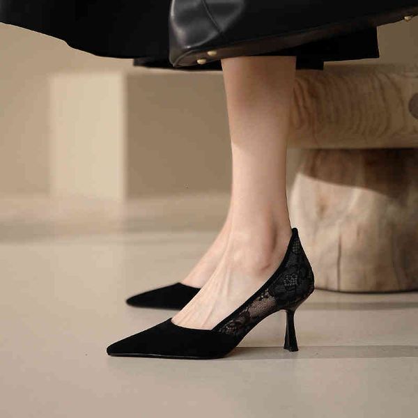 sandals spring stitching lace pointed stiletto high heels women's elegant temperament light mouth black single shoes breathable in summ
sandals spring stitching lace pointed stiletto high heels women's elegant temperament light mouth black single shoes breathable in summ