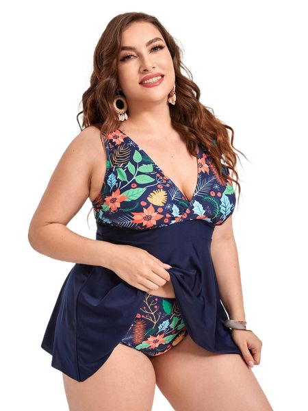 plus floral print bikini swimsuit k4js#, White;black
plus floral print bikini swimsuit k4js#, White;black