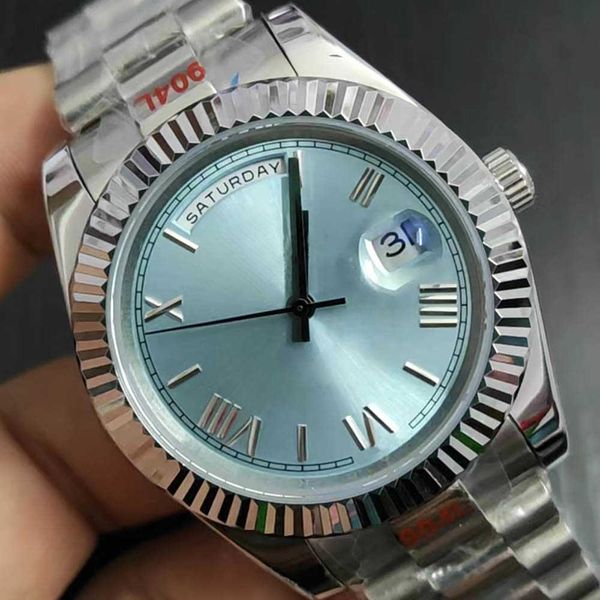 st9 steel news men watches baby blue dial new day date daydate automatic mechanics 41mm sapphire glass stainless 238239 118239 mens watch, Slivery;brown
st9 steel news men watches baby blue dial new day date daydate automatic mechanics 41mm sapphire glass stainless 238239 118239 mens watch, Slivery;brown