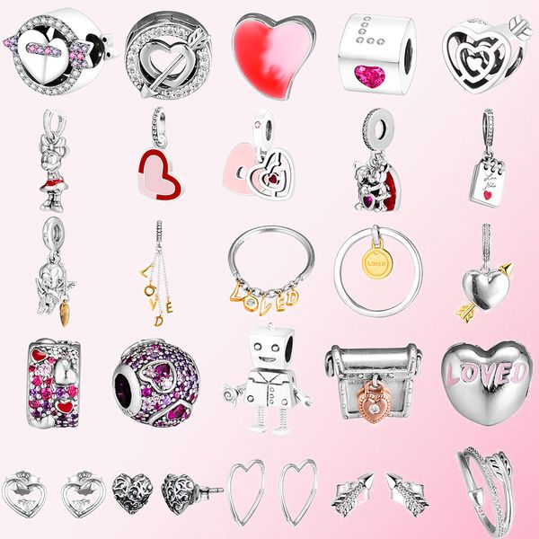 925 silver charm love heart shape cupid arrow bead pendant stud earrings necklace ring, Black
925 silver charm love heart shape cupid arrow bead pendant stud earrings necklace ring, Black