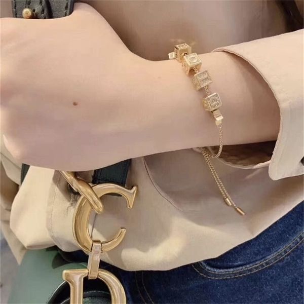 2022 36% off designer jewelry dejia net red same star alphabet female dice full diamond temperament small bracelet, Golden
2022 36% off designer jewelry dejia net red same star alphabet female dice full diamond temperament small bracelet, Golden