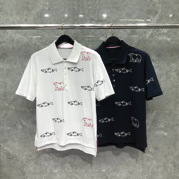 2022 summer men's polos animal embroidered luxury brand contract color turn-down collar short-sleeved casual streetwear oversized polo, White;black
2022 summer men's polos animal embroidered luxury brand contract color turn-down collar short-sleeved casual streetwear oversized polo, White;black