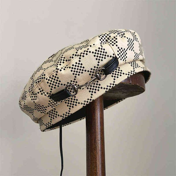 women summer hat grid leather buckle decoration beret hat protection sun cap female cotton comfortable beach hat sun hats j220722, Blue;gray
women summer hat grid leather buckle decoration beret hat protection sun cap female cotton comfortable beach hat sun hats j220722, Blue;gray