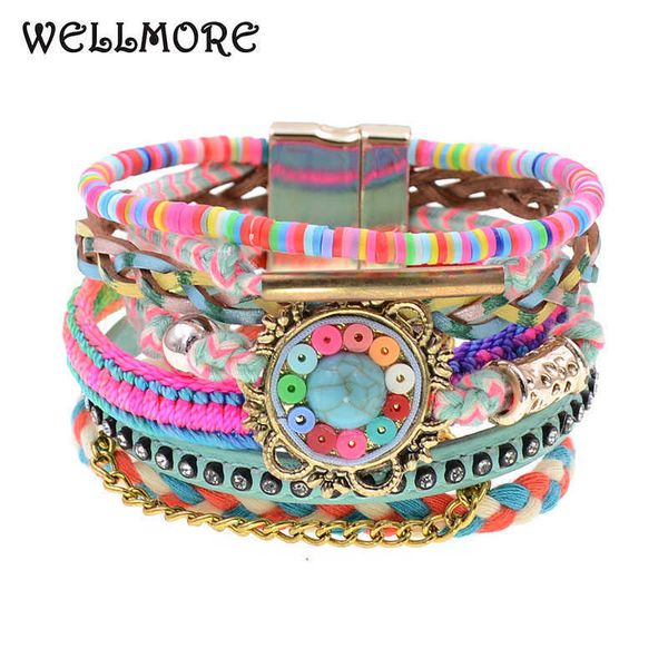 wellmore leather women's bracelet,colorful bohemian bracelet with beads,fashion jewelry dropshipping, Golden;silver
wellmore leather women's bracelet,colorful bohemian bracelet with beads,fashion jewelry dropshipping, Golden;silver