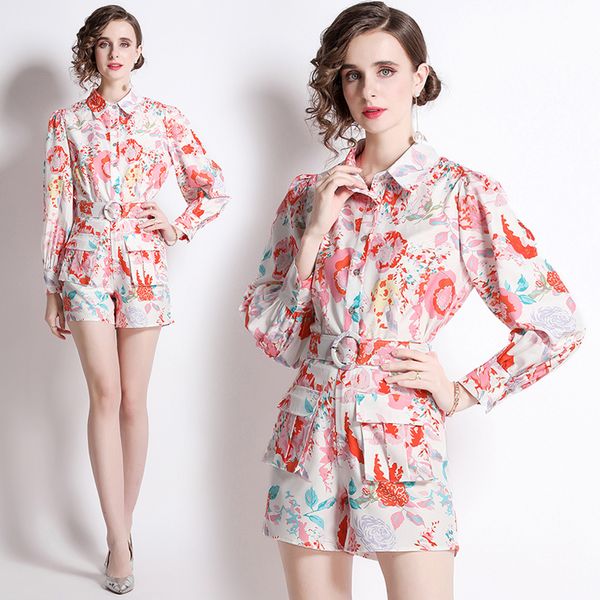 2022 designer set women two piece pant sets button shirt and casual shorts urban elegant office lady print casual suit spring autumn fashion, White
2022 designer set women two piece pant sets button shirt and casual shorts urban elegant office lady print casual suit spring autumn fashion, White