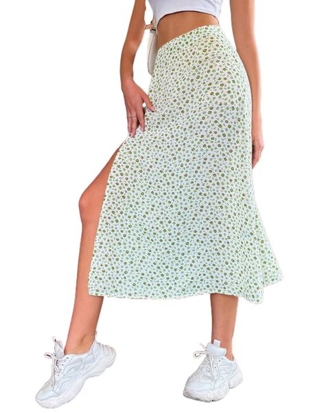 ditsy floral split thigh skirt v3wf#, Black
ditsy floral split thigh skirt v3wf#, Black