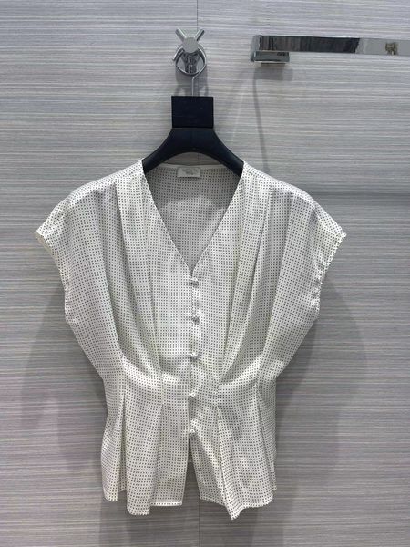 2022 autumn milan runway shirts designer blouses v neck sleeveless 100% silk print brand same style coats 0706-12, White
2022 autumn milan runway shirts designer blouses v neck sleeveless 100% silk print brand same style coats 0706-12, White