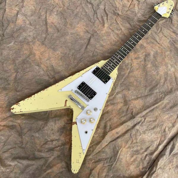 new style v shape electric guitar with relics rosewood fingerboard relics by hands handmade 6 stings guitarra 
new style v shape electric guitar with relics rosewood fingerboard relics by hands handmade 6 stings guitarra