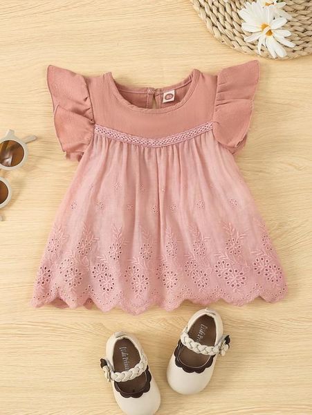 baby ruffle trim eyelet embroidery blouse she, Blue
baby ruffle trim eyelet embroidery blouse she, Blue