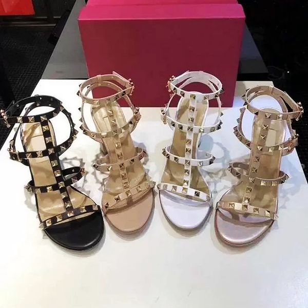 brand high heels sandals 2022 new fashion women shoes quality leather comfortable summer letter rivets sandals multicolor belt box, Black
brand high heels sandals 2022 new fashion women shoes quality leather comfortable summer letter rivets sandals multicolor belt box, Black