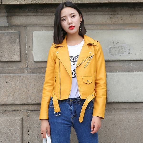 ftlzz pu leather jacket women fashion bright colors black motorcycle coat short faux leather biker jacket soft jacket female 201214
ftlzz pu leather jacket women fashion bright colors black motorcycle coat short faux leather biker jacket soft jacket female 201214