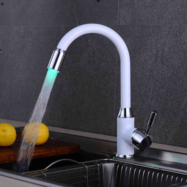 kitchen faucets white paint led tricolor light kitchen and cold faucet rotatable single hole sink mixing 5818
kitchen faucets white paint led tricolor light kitchen and cold faucet rotatable single hole sink mixing 5818