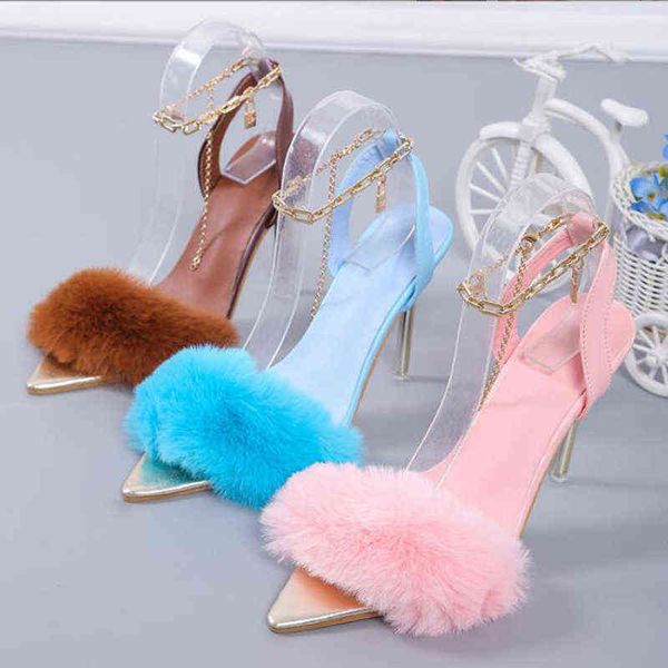 pumps summer sandals new women's sandals high heels fur metal chain sandals pointed toe women's shoes high heels dance shoes t2207, Black
pumps summer sandals new women's sandals high heels fur metal chain sandals pointed toe women's shoes high heels dance shoes t2207, Black