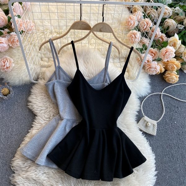 women's strap ruffled casual chic slim waist peplum comfortable summer little 220519, White
women's strap ruffled casual chic slim waist peplum comfortable summer little 220519, White
