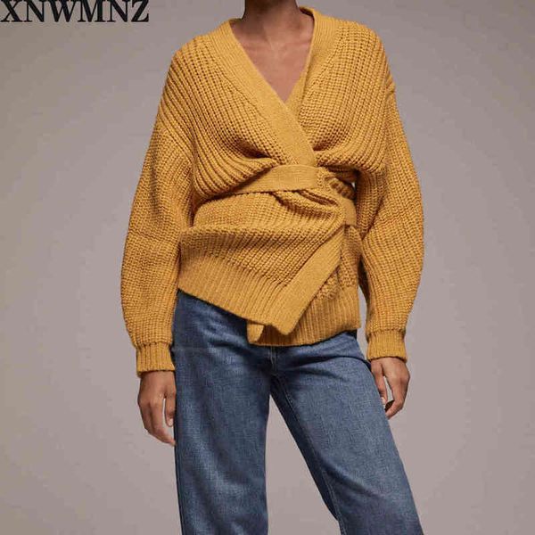 xnwmnz za women fashion with tied wrap knitted cardigan sweater vintage v neck long sleeve female outerwear chic 210513, White
xnwmnz za women fashion with tied wrap knitted cardigan sweater vintage v neck long sleeve female outerwear chic 210513, White