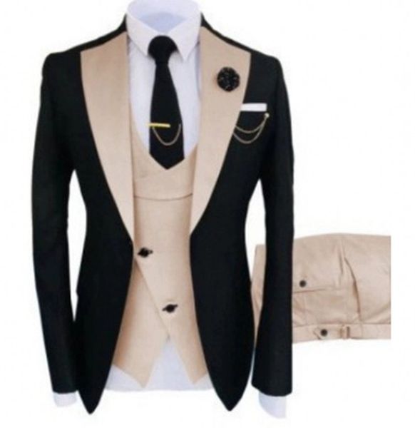 fashion black groom tuxedos champagne notch lapel slim fit groomsmen mens wedding dress excellent man jacket blazer 3 piece suit jacket pant, Black;gray
fashion black groom tuxedos champagne notch lapel slim fit groomsmen mens wedding dress excellent man jacket blazer 3 piece suit jacket pant, Black;gray
