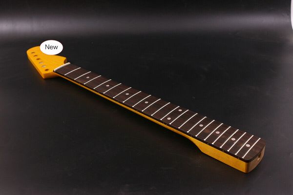 yellow guitar neck 21 ffret 25.5 inch maple rosewood fretboard dot inlay bolt on- 
yellow guitar neck 21 ffret 25.5 inch maple rosewood fretboard dot inlay bolt on-