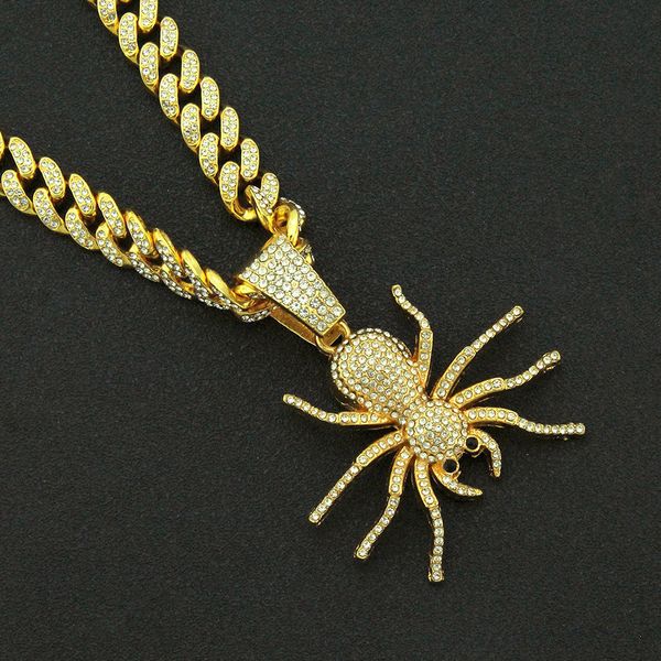 hip hop diamond three dimensional spider pendant necklace with diamond inlaid style cuba chain accsori, Silver
hip hop diamond three dimensional spider pendant necklace with diamond inlaid style cuba chain accsori, Silver