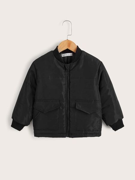 toddler boys slant pockets baseball collar puffer coat she, Blue;gray