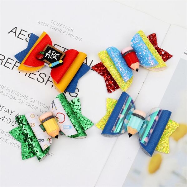 12 pcs/lot back to school hair bows for girls handmade 3inch glitter hair clips student hair accessories barrettes for kids lj201226, Slivery;white
12 pcs/lot back to school hair bows for girls handmade 3inch glitter hair clips student hair accessories barrettes for kids lj201226, Slivery;white