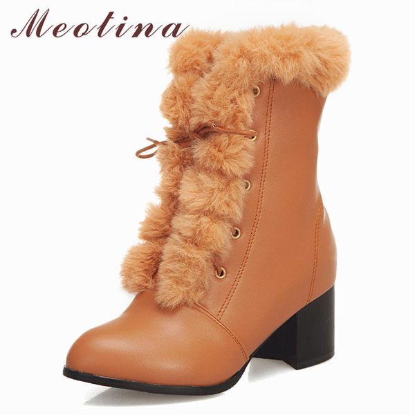 winter ankle boots women fur square high heels short lace up pointed toe shoes ladies fall large size 3346 210517, Black
winter ankle boots women fur square high heels short lace up pointed toe shoes ladies fall large size 3346 210517, Black