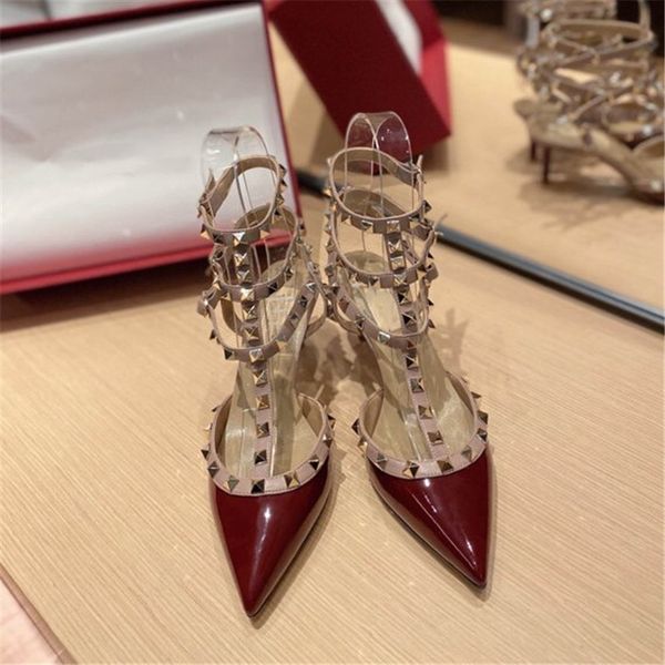 latest color womens high heels with rivet decoration flat sandals pointed shallow mouth shoes, Black
latest color womens high heels with rivet decoration flat sandals pointed shallow mouth shoes, Black