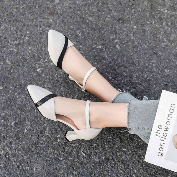 sandals women's summer simple middle heel leather one-line button baotou hollow single shoes fashionable and comfortable jdyp, Black
sandals women's summer simple middle heel leather one-line button baotou hollow single shoes fashionable and comfortable jdyp, Black